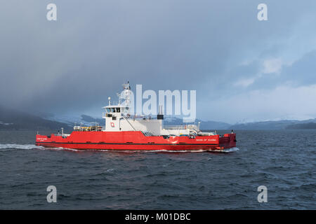 Western Ferries MV Sound von Scarba Überquerung des Firth of Clyde von Hunters Quay Dunoon McInroys Punkt nähert, Gourock, Schottland, Großbritannien Stockfoto