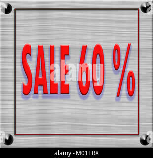 Text der Verkauf Rabatt Preis Angebot auf Textur von Holz Hintergrund Stockfoto
