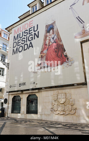 Die Außenseite des Moda Museum, Lissabon, Portugal Stockfoto