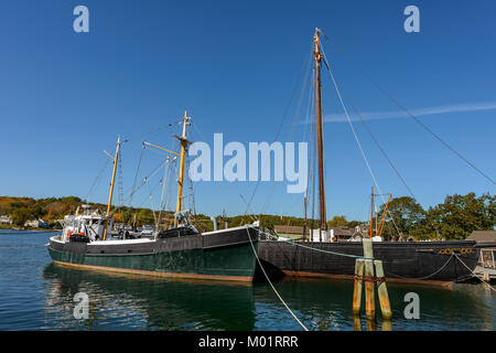 Im Mystic Seaport Roann, Roan ist eines der letzten erhaltenen Beispiele der Fischereifahrzeuge, Stockfoto