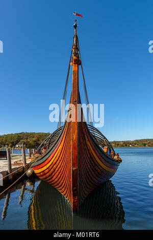 Wikingerschiff Docks an Mystic Seaport Connecticut Stockfoto