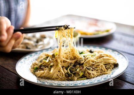 Taiwanesische traditionelles Essen: oyster Thin noodless Stockfoto