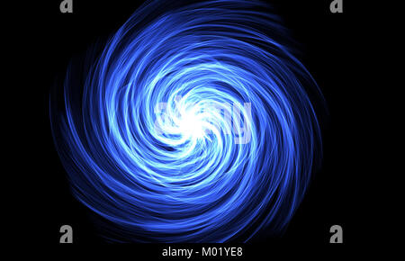 Blau absract Spirale. Der dunkle Hintergrund. Flamme Spirale Serie Stockfoto