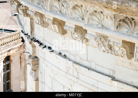 CHAMBORD, Frankreich - Juli 7, 2010: martlet auf dem Dach von Schloss Chateau de Chambord. Chambord ist das größte Schloss im Tal der Loire, es wurde gebaut, als Stockfoto