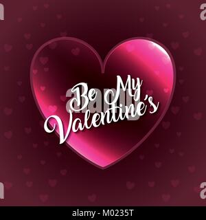 Mein valentines Herz Liebe glühen fallende Herzen romantisch sein Stock Vektor