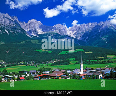 Ellmau und die Kaiser Wilhelm bergen, Tirol, Österreich Stockfoto