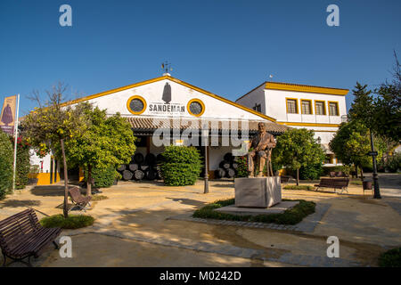 JEREZ DE LA FRONTERA, Andalusien/Spanien - 11. OKTOBER 2017: BODEGA SANDEMAN Stockfoto