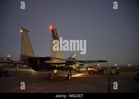 Us Air Force F-15C Eagle fighter Jet ab 144. des California Air National Guard Fighter Wing. Stockfoto