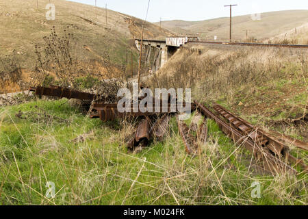 Graffiti Rail Road Bridge Stockfoto