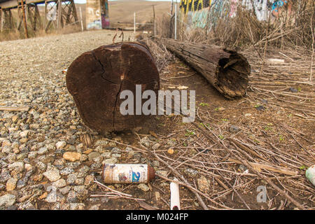 Graffiti Rail Road Bridge Stockfoto