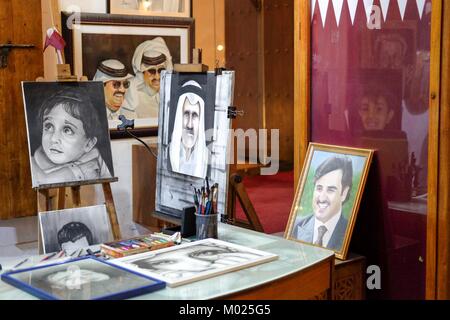 Porträts aus Katar, in Souq Waqif genommen Stockfoto