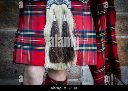 Sporran und Kilt Teil der traditionellen Highland dress Stockfoto