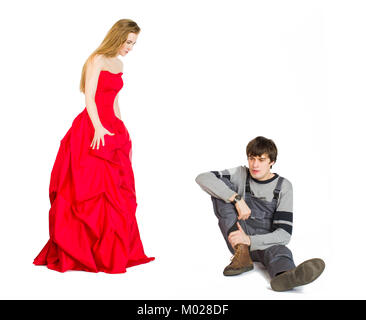 Konzept der mesalliance und ungleiche übereinstimmen. Stockfoto