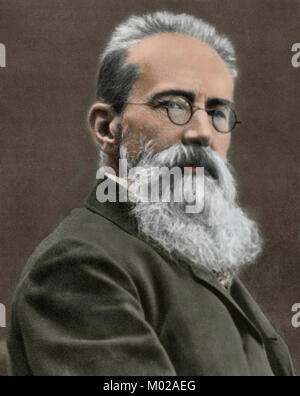 Nikolai Andreyevich Rimsky-Korsakov (1844-1908). Rusian Komponist und Dirigent. Porträt. Fotografie. Gefärbt. Stockfoto