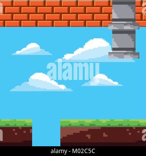 Pixel Spiel Level arcade Retro Stock Vektor