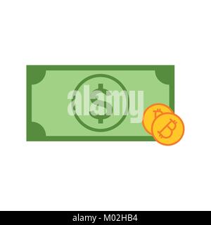 Einfache Bitcoin Investitionen Geld Vector Illustration Graphic Design Stock Vektor
