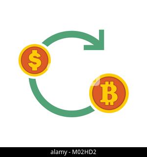 Bitcoin Austausch Flow Symbol Vektor Illustration Graphic Design Stock Vektor