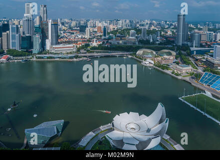 Architektur von Downton Kern von Marina Bay Sands Hotel, Marina Bay, Singapore gesehen Stockfoto