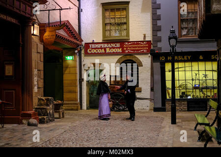 Viktorianische Straße bei York Castle Museum Stockfoto