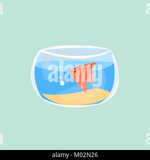 Cute fish Aquarium, Aquarium Aquarium, Vector Illustration Flachbild-Symbol Stock Vektor