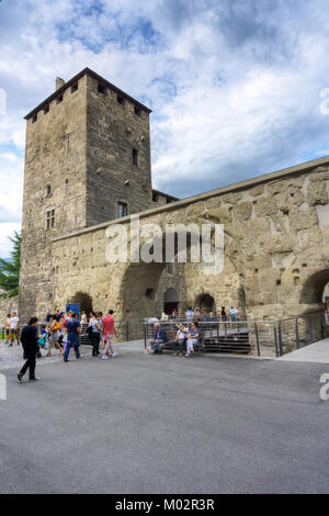 Italien, Aostatal, Aosta, Porta Pretoria Stockfoto