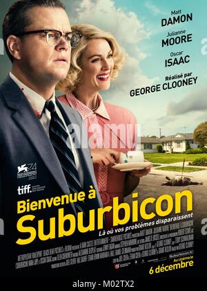 Suburbicon Jahr : 2017 USA Regie : George Clooney Matt Damon, Julianne Moore Französisches Plakat Stockfoto