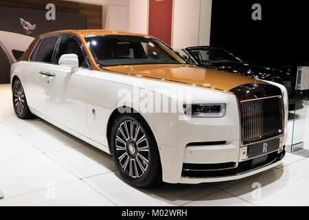 Brüssel - Jan 10, 2018: Rolls Royce Phantom Luxuslimousine Auto auf dem Automobil-Salon in Brüssel vorgestellt. Stockfoto