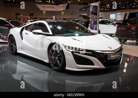 Brüssel - Jan 10, 2018: Honda NSX Sportwagen auf dem Automobil-Salon in Brüssel vorgestellt. Stockfoto