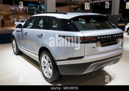 Brüssel - Jan 10, 2018: Land Rover Range Rover Velaren D180 Auto auf dem Automobil-Salon in Brüssel vorgestellt. Stockfoto