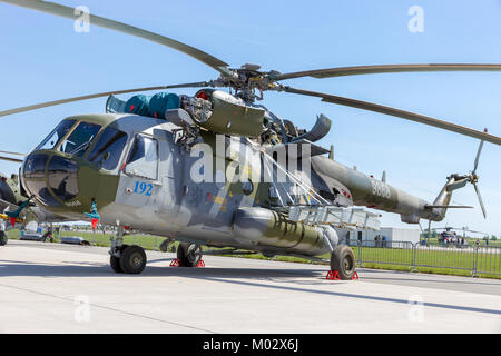 BERLIN, Deutschland - 21. Mai 2014: A Czech Air Force Mi-171Sch Hubschrauber auf dem Display an der internationalen Luftfahrt Ausstellung ILA. Stockfoto