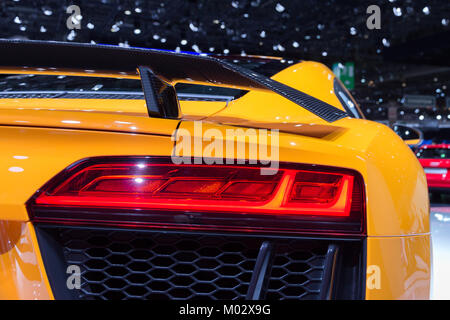 Genf, Schweiz - 4. März, 2015: Rückleuchten des neuen Audi R8 an der 85. Internationale Automobilsalon in Genf Palexpo, Genf Stockfoto