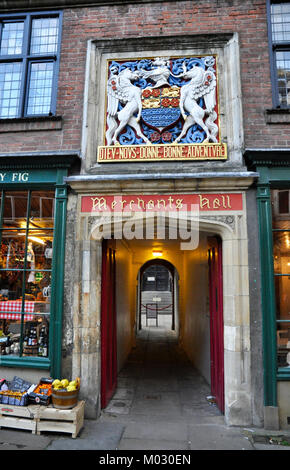 Händler Hall, York, Yorkshire Eingang auf fossgate Stockfoto