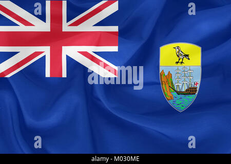 Saint Helena Island Flagge Muster auf dem Stoff Textur Stockfoto