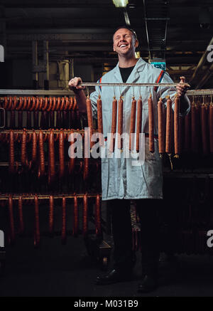 Ein Mann in der Wurst. Stockfoto