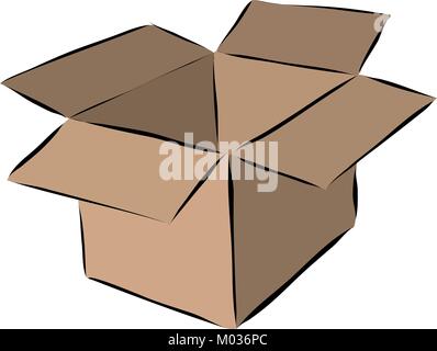Hand gezeichnet Karton Umzugskarton, Vektor Stock Vektor