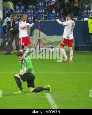 Das Bundesliga-Spiel 2015 zwischen dem FC Red Bull Salzburg und dem SC Wiener Neustadt war ein wichtiges Spiel im österreichischen Fußball. Der FC Red Bull Salzburg gewann und festigte seine Position als eines der Top-Teams der Liga. Stockfoto