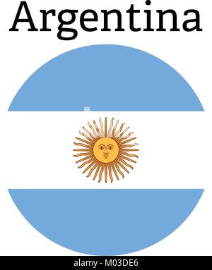 Argentinien Flagge Symbol. Runde vector illustration symbol. Stock Vektor
