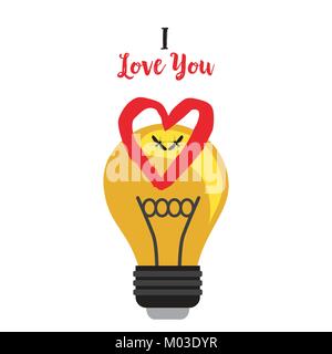 Zwei Moskitos in eine Glühbirne mit Herz. Vector Illustration Stock Vektor