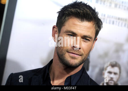 Chris Hemsworth besucht die '12 Starke "Weltpremiere auf Jazz am Lincoln Center am 16. Januar 2018 in New York City. Stockfoto