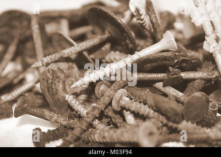 Rusty Hardware in Sepia Stockfoto