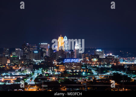 Ansicht der Stadt von Cincinnati von der Westseite Stockfoto