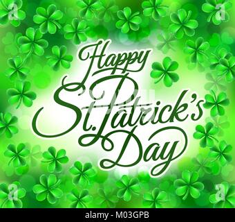 Happy St Patricks Day Shamrock Clover Hintergrund Stock Vektor