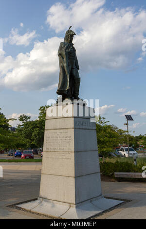 Statue von George Armistead, der Kommandant von Fort McHenry während der Schlacht von Baltimore im Krieg von 1812, Fort McHenry, Baltimore, Maryland, USA. Stockfoto