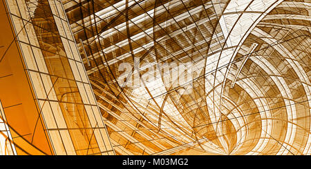 Moderne Architektur Mesh Stadt Wireframe Linien Basic Stockfoto