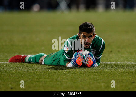 Leganes, Spanien. 18. Januar, 2018. Nereo Champagne (Leganes FC). Copa del Rey Match zwischen Leganes FC vs Real Madrid im Municipal de Butarque Stadion in Madrid, Spanien, 18. Januar 2018. Credit: Gtres Información más Comuniación auf Linie, S.L./Alamy leben Nachrichten Stockfoto