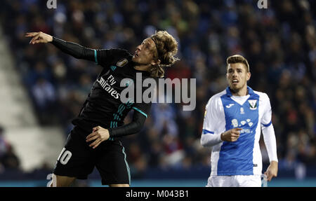 Leganes, Spanien. 18. Januar, 2018. Luka Modric während des Spiels, Jan 2018 Leganés und Real Madrid CF Butarque Stadium, Copa del Rey Viertelfinale Tannen Bein match Credit: Manu Reino/SOPA/ZUMA Draht/Alamy leben Nachrichten Stockfoto