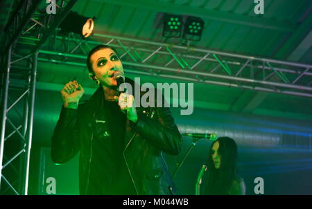 Southampton, Hampshire, Großbritannien. 18. Januar, 2018. Motor - American harcore Gothic Metal Band Motionless in White aka MIW durchführen an den Motor, 18. Januar 2018 in Southampton, UK Credit: Dawn Fletcher-Park/Alamy leben Nachrichten Stockfoto