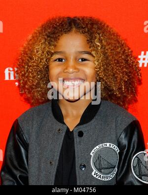 Park City, UT, USA. 18 Jan, 2018. Ziggy Baitinger in der Ankunftshalle für BLINDSPOTTING Premiere auf dem Sundance Film Festival 2018, Eccles Theater, Park City, UT 18. Januar 2018. Credit: JA/Everett Collection/Alamy leben Nachrichten Stockfoto