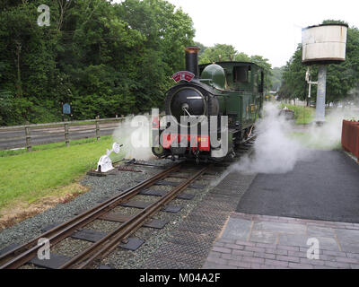 Lokomotive "Gräfin nähert sich Punkte auf der Welshpool und Llanfair Eisenbahn Stockfoto