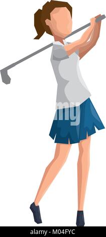 Frau Golfspieler, der Avatar Vector Illustration Design Stock Vektor